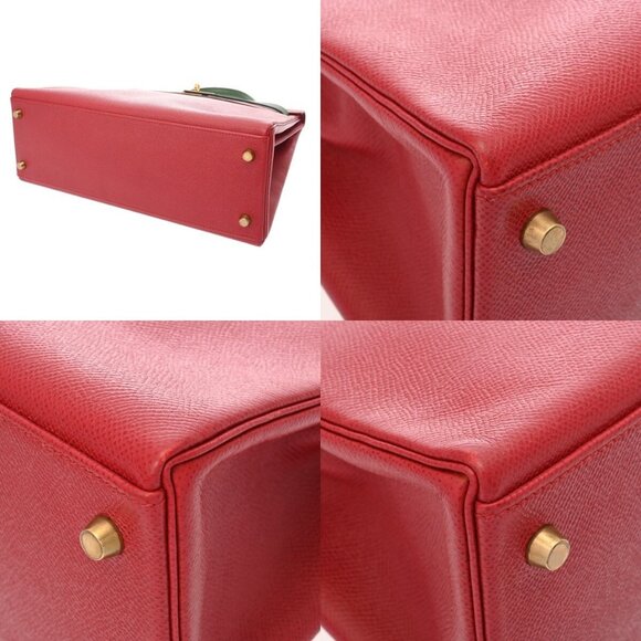 HERMES Kelly 32 Outside stitching 2WAY Bicolor Rouge vif/Green 800000138022000 - Picture 5 of 10